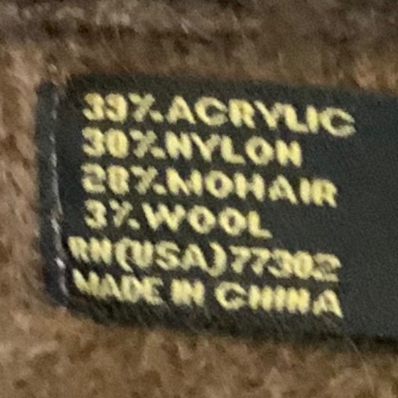 VTG ZARA long brown plaid cardigan coat with a hoodie. Mohair blend. Size M - Picture 9 of 10